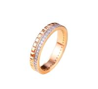 Epinki Echt Partnerringe 18 Karat Rose Gold 750, Geometrisch Eheringe mit Moissanit Rundschliff, Ring 18K Rosegold, Gr.65 (20.7)
