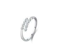 Epinki Echt Schmuck 18K Weißgold 750 Partnerringe, Klassiker Zierlich Diamantring mit Diamant, Ring Au750 Gold, Gr.48 (15.3)