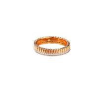 Epinki Echter Schmuck Eheringe Rose Gold 750 18K, Geometrisch Partnerringe mit Moissanit Rundschliff, Ring Rosegold Au750, Gr.52 (16.6)
