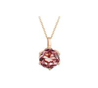 Epinki Echtschmuck Kette Damen 14K 585 Rose Gold, Elegant Anhänger Frauen Halskette Geschenk mit Rubin 0.6ct Rose Rot, Au585 Rosegold Damenkette ohne Nickel, 40+5 cm