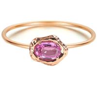 Epinki Eheringe 9 Karat Au375 Rose Gold, Partnerringe Klassiker mit Amethyst Ovalschliff Lila, Echtgold Schmuck 9K Rosegold Freundschaftsringe, Gr.47 (15.0)