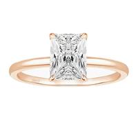 Epinki Eheringe Damen Einzeln 925 Sterling Silber, Solitärring Hochzeit Ring Frau Gold Rose, Trauringe Deko mit Weiß ZirkoniaWasserfeste, Gr.49 (15.6)