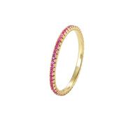Epinki Gelbgold Au375 Eheringe, Ewigkeit Freundschaftsringe mit Rubin Rose Rot, Partnerringe 9K Gold Echt Gold Schmuck, Gr.61 (19.4)