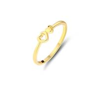 Epinki Gold 14K Au585 Antragsring Echte Goldschmuck, Klassiker Herz Verlobungsring, Bandringe Gelbgold 585, Gr.60 (19.1)