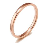 Epinki Herrenringe Titanstahl 2mm, Poliert Klassiker Ring Eheringe Mann Gold Rose, Eheringe Paar für sie und ihn, Gr.69 (22.0)