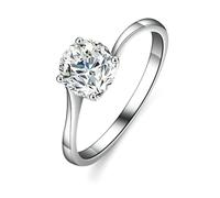 Epinki Partnerringe 18K Weißgold Au750, Zierlich Diamantring mit Labor Erstellt Diamant, Pärchen Ringe Gold 750 Echtes, Gr.53 (16.9)