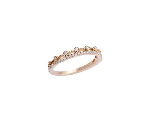 Epinki Partnerringe 9 Karat Au375 Rose Gold, Elegant Krone Pärchen Ringe Labor Erstellt Diamant 0.18ct (Rundschliff, Weiß), Ring 9K Rosegold Echtschmuck, Gr.65 (20.7)