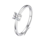 Epinki Partnerringe Weißgold 14K, Elegant Dünn Verlobungsring mit Moissanit, Hochzeitsring Au585 Gold Echt Schmuck, Gr.48 (15.3)