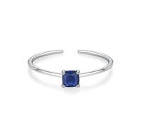 Epinki Platinum PT950 Trauringe, Öffnen Form Partnerringe mit Labor Erstellt Saphir Dunkel Blau Quadratschliff, Verlobungsring Platin Echt Gold, Gr.61 (19.4)