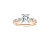 Epinki Ring Damen 925 Sterling Silber, Ewigkeitsring 2Pcs Trauring Frau Gold Rose, Verlobungsringe mit Weiß ZirkoniaWasserfeste, Gr.62 (19.7)