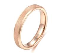 Epinki Ring Verlobung Herren Wolframstahl 4mm, Gebürstet Eheringe Männer Gold Rose, Deko Ringe Hochzeit für sie und ihn, Gr.47 (15.0)