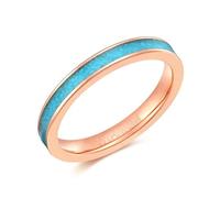 Epinki Ringe Herren Gothic Titanstahl 3mm, Türkis Klassiker Ehering für Männer Gold Rose, Ring Ehering für sie und ihn, Gr.63 (20.1)
