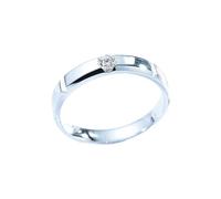 Epinki Trauringe 14 Karat Weißgold, Klassiker Pärchen Ringe Labor Erstellt Diamant 0.12ct (Rundschliff, Weiß), Ring 14K Gold Echtes, Gr.52 (16.6)