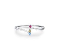Epinki Trauringe 14K Weißgold, Klassiker Bandringe mit Moissanit Grün, Verlobungsring Topas Au585 Gold Echt, Gr.51 (16.2)