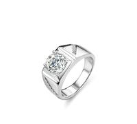 Epinki Trauringe 18K Weißgold Au750, Klassiker Zierlich Verlobungsring mit Moissanit, Pärchen Ringe Gold 750 Echtschmuck, Gr.69 (22.0)