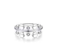 Epinki Weißgold 18 Karat Au750 Hochzeitsband, Kreis Freundschaftsringe mit Diamant, Trauringe 18K Gold Echt Gold Schmuck, Gr.62 (19.7)