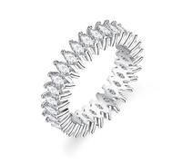 Epinki Weißgold Au375 9K Diamantring Echte Goldschmuck, Ewigkeit Verlobungsring mit Labor Erstellt Diamant Marquiseschliff, Trauringe Gold 375, Gr.60 (19.1)