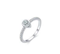 Epinki Weißgold Au750 Trauringe, Elegant Reihe Freundschaftsringe mit Labor Erstellt Diamant Tropfenschliff, Bandringe 18K Moissanit Echt Gold, Gr.62 (19.7)