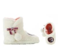 eplusm Frozen Hausschuhe für Mädchen, Plüsch Pantoffeln, gefüttert, mit Verzierung Ballerinas ABS Winter Kinder Weiß Slipper (Weiß, EU Schuhgrößensystem, Kleinkind, Damen, Numerisch, Breit, 25)