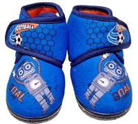 eplusm Jungen Hausschuhe mit Klettverschluss warm Anti-Rutsch Kleinkind Indoor Outdoor Schuhe für Kindergarten Kita Größe 19-27 (Blau, EU Schuhgrößensystem, Kleinkind, Herren, Numerisch, M, 21)