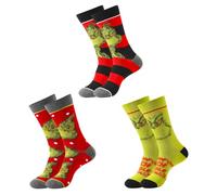 Epokus 3 Paar Weihnachtssocken Herren 36-44,Anime-Muster Socken,Kuschelsocken Weihnachten,Happy Christmas Socks Lustige,Geschenke für Damen Herren Weihnacht