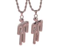 EPRHAY 2Pcs Unisex Silber Gold Doppelte Halskette,Neuheit Polierte Glänzende Menschliche Anhänger Halskette,Männer Mädchen Schmuck Geburtstag Geschenk,Hip Hop Kette Halsband Halsschmuck (Silber)