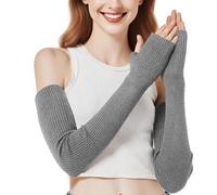 EQLEF Winter Arm Warmers, Armstulpen Gestrickt, Armstulpen Damen Winter Warm Armwärmer Handstulpen Damen Winter Stulpen Arm Lange Handschuhe Ohne Finger für Den Winter (Grau, 60 * 6.5cm)