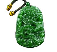 EQQHJL Jade-Schnitzanhänger, Jadeit-Jade-Anhänger, Grüne Jade Drachen Anhänger Halskette Natürliche Chinesische Geschnitzte Schmuck
