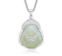EQQHJL Jade-Schnitzanhänger, Jadeit-Jade-Anhänger, Hetian Jade Anhänger Frauen Buddha Halskette Schmuck