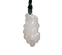 EQQHJL Jade-Schnitzanhänger, Jadeit-Jade-Anhänger, Hetian-Jade-Halskette, weißer Jade-Anhänger mit Zertifikat