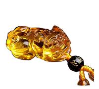 EQQHJL Jade-Schnitzanhänger, Jadeit-Jade-Anhänger, Jade-Anhänger, natürlicher Citrin, Pixiu-Anhänger, for Männer und Frauen, bringt Reichtum, gelbe Kristall-Amulett-Halskette