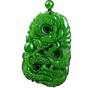 EQQHJL Jade-Schnitzanhänger, Jadeit-Jade-Anhänger, Jade-Anhänger, natürlicher Jade-Stein, Drachen-Anhänger, Halskette, chinesischer Schmuck, Amulett-Anhänger