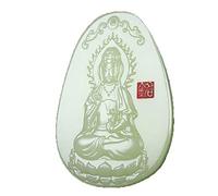 EQQHJL Jade-Schnitzanhänger, Jadeit-Jade-Anhänger, Natürliche Hotan Weiße Jade Schafe Fett Guanyin Purdue Alle Wesen Anhänger Bingqing Yujie Glück