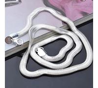 Equirider 925 Sterling Silber 16/18/20/22/24 Zoll 6 mm Flache Schlangenkette Halskette für Frauen Mann Hochzeitsschmuck