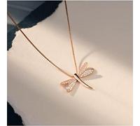 Equirider 925 Sterling Silber glänzende Libelle Zirkon Halskette Form Kette Damen Licht Schmuck