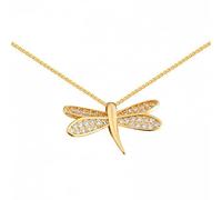 Equirider 925 Sterling Silber glänzende Libelle Zirkon Halskette Form Kette Damen Licht Schmuck