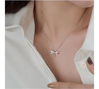 Equirider 925 Sterling Silber glänzende Libelle Zirkon Halskette Form Kette Damen Licht Schmuck