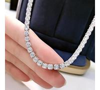 Equirider 925 Sterling Silber Moissanite Edelstein Jubiläum voller Diamantkette Halsband Halskette Schmuck