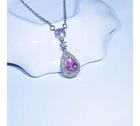 Equirider Gelber rosa Topas 925 Sterling Silber Halsketten & Anhänger mit Kette für Damenschmuck