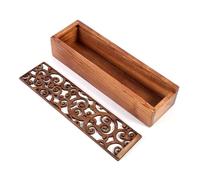 equlup Federmäppchen aus Holz, 19,5 x 5,6 x 4 cm / 7,7 x 2,2 x 1,6 Zoll, Desktop-Schreibwaren-Aufbewahrungsorganisator, Organisationsregal für kleine Gegenstände für den Einsatz zu (Wirbelgrastyp)