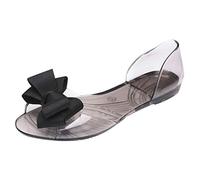 EQWIGKEIT Badesandalen Damen, Sandalen Damen Kunststoff Transparente Jelly Shoes Flache Sommerschuhe Sommer Strandschuhe Weich Strandsandalen Bequem Gummistiefel Klassische Casual Sandaletten