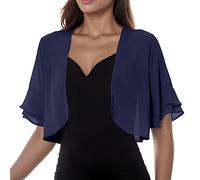 EQWIGKEIT Bolero Damen, Bolero Jacke Damen Transparent Chiffon Cardigan Shrugs Casual Bolerojacke Weiche Kurzarm Sommerjacke Strickjacke Sommer Festlich Schulterjacke Jäckchen Für Abendkleid Hochzeit