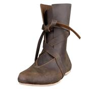 EQWIGKEIT cowboystiefel Herren, Cowboystiefel Damen Herren rutschfeste Stiefeletten Halbhohe Cowboy Boots Unisex Vintage Mittelalter Stiefel Trachten Wikingerstiefel Klassisch Westernstiefel, 45/EU