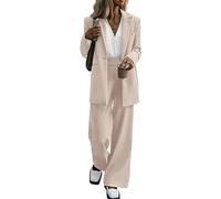 EQWIGKEIT Hosenanzüge für Damen Elegante，Hosenanzug Damen Festlich Hochzeit Anzug Modern Elegant 2 Teilig Sportlich Set Blazer Hose Frauen Büro Anzüge Outfit Women's Trouser Suits