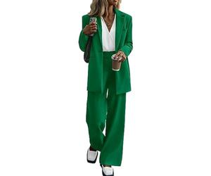 EQWIGKEIT Hosenanzüge für Damen Elegante，Hosenanzug Damen Festlich Hochzeit Anzug Modern Elegant 2 Teilig Sportlich Set Blazer Hose Frauen Büro Anzüge Outfit Women's Trouser Suits