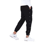 EQWIGKEIT Jogginghose Herren mit Knöpfen An Der Seite Sporthose Reha Hose Herren Seitlich Zu Öffnen Weites Bein Trainingshose Open Leg Jogger Freizeithose Sportswear mit Taschen Laufhose