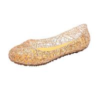 EQWIGKEIT Sandalen Weite h, Jelly Sandalen Damen Bequem Klassische Gummistiefel Transparente Sommerschuhe Flache Strandsandalen Casual Shoes Sommer Kunststoff Weich Strandschuhe Sandaletten