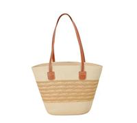 EQWIGKEIT Strandtasche Damen Boho Vintage Sommertaschen Leicht Strandtasche Netz Shopper Umhängetasche Boho Sommer Basttaschen Stroh Handtasche Für Reisen, Einkaufen, Urlaub, Pendeln