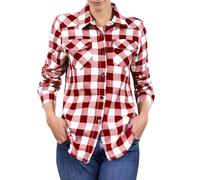 EQWIGKEIT Trachtenbluse Damen blau Weiss, Trachtenbluse Damen Kariert Bluse Große Größen Hemdbluse Rot/Weiss Karohemd Langarm Elegante Trachten Oberteile Casual V-Ausschnitt Oktoberfest Outfit