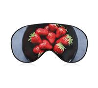Erdbeer-Augenmaske, seitliche Schlafmaske, leichte Augenbinde, Schlafmaske, Nasenpolster und Gummiband für Kinder, Frauen und Männer